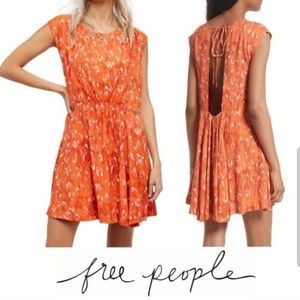 Free People Orange Fake Love Open Dress Medium